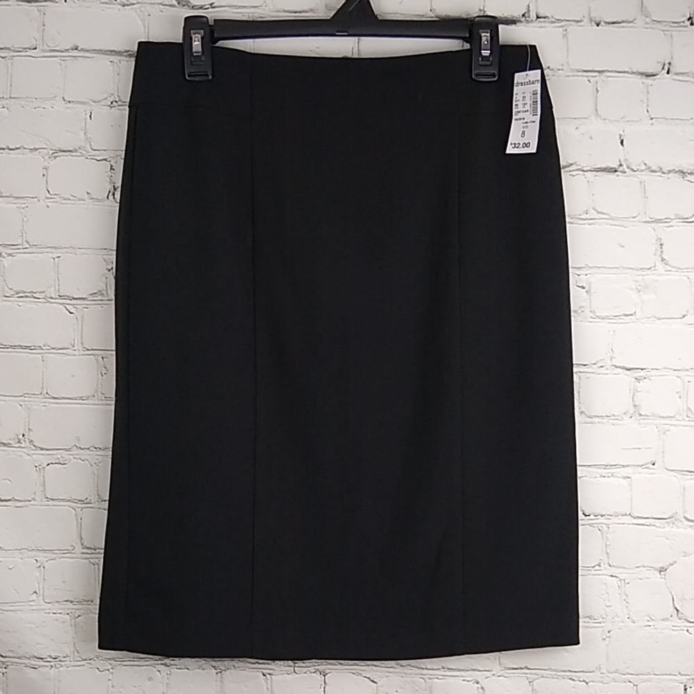 New Dress Barn Black Lined Skirt Size 8